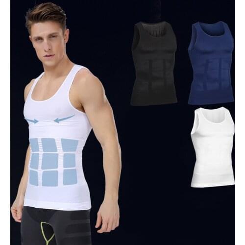 Men Compression Vest Posture Slimming Waist Body Shapers Gynecomastia Shaper Control Belly Tummy Trimmer Sleeveless T-Shirt