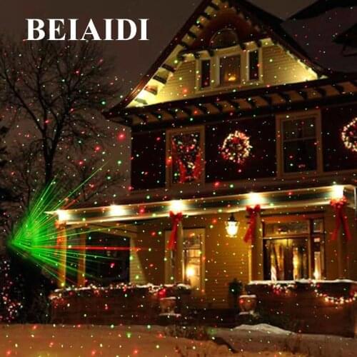 Outside Green Red Christmas Laser Projector Lamp Wedding Party Decoration Light Outdoor Garden Full Sky Star Stage Effect Light