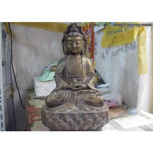 Song voge gem S0561 14 Tibet Buddhism Old Temple Copper Bronze Bodhisattva Kwan-Yin GuanYin Goddess