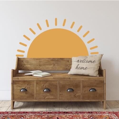 Half Sun Wall Decal - Boho Half Sun Wall Sticker Home Decoration Nordic Style Geometric Removable Sticker Exquisite Life E229