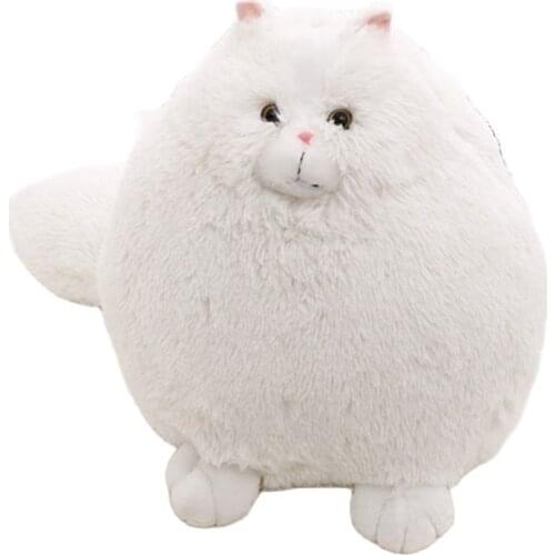 30cm Good Quality Fluffy Super White Persian Cat with Big Tail Kitty for Ball Shape Stuffed Doll Soft Plush Kid Toy Gift