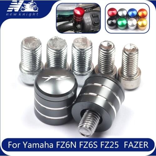 With Logo For Yamaha FZ6N FZ6S FZ25 FAZER All Year Mtorcycle CNC Aluminum Rearview Handlebar Mirror Bolt Screws Mount Adapter