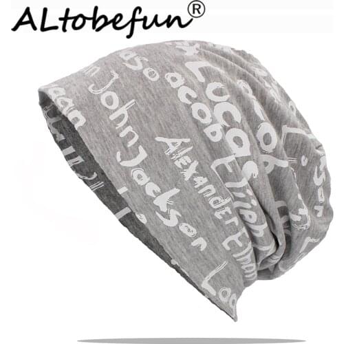 ALTOBEFUN Letter Design Women Hat Fashion Adult Autumn Men Winter Hats For Girl Teenager Thin Boy Hat Ladies Cap AHT178