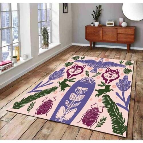 Scandinavian Figures 5 Patterned Carpet ,Non Slip Floor Carpet,Teens Carpet,Turkish Rug