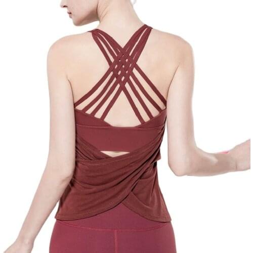 Cross Back Sport Top Women Fitness Shirt Gym Loose Jersey Shirt Woman Backless Sport Running Top Female Dry Fit Sports Wear Top