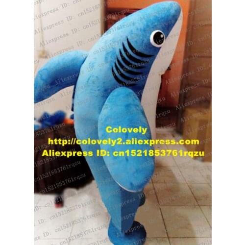 Fearful Blue Killer Whale Grampus Shark Cetacean Mascot Costume Cartoon Character Mascotte Adult White Big Mouth ZZ276 Free ship