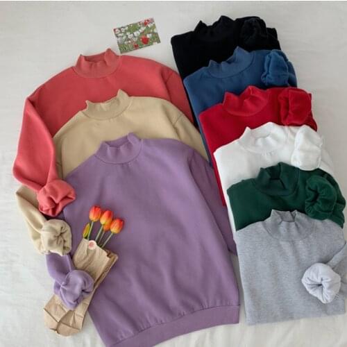 Flectit Winter Warm Oversized Sweatshirt Without Hood MockNeck Sweatshirt Big Size Casual Womens Hoodies & Sweatshirts