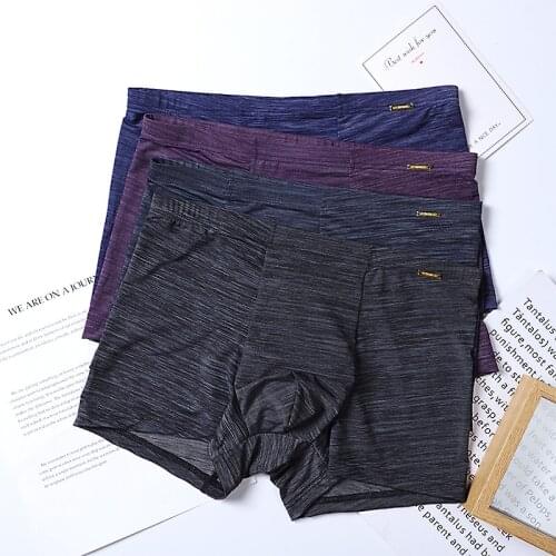 Mans Underwear Ice Silk Mens Underpants Cozy Breathable Sexy Boxer Men Sports Mens European Large Size Boxershorts Men