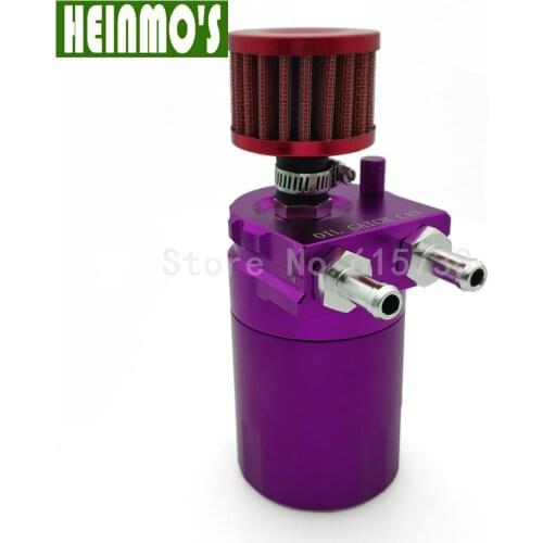Outlet 9mm 15mm Engine Oil Catch Tank Aluminum Reservoir Oil Catch Can Tank With Mini Filter For Most Cars Bule Purple Silver
