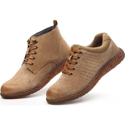 Safety Shoes Cap Steel Toe Protective Shoes Work Shoes Beef Tendon Soles Anti-smash Resistance Puncture Resistance LX003
