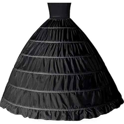 Womens Wedding Dress Underskirt For Ball Gowns 6 Hoops Diameter Crinoline Petticoat Skirt Full Slip