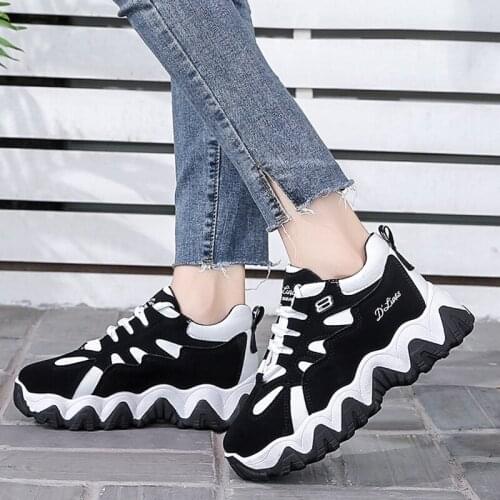 Women Chunky Sneakers Leisure 2020 Dad Shoes Female Lace Up Woman Platform Comfort Fashion Ladies Running Walking Shoes New