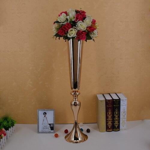 Gold Wedding flower vase Table Centerpiece 74cm Tall 10pcs/lot