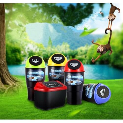 1PC Trash Storage Box Organizer Car-styling Mini Car Bin Garbage Waste Bins OK 0730