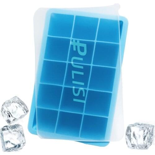 1Piece Ice Cube Tray Silicone Ice Tray Molds with No Leaking Lid Easy Release Ice Jelly Pudding Maker Mold