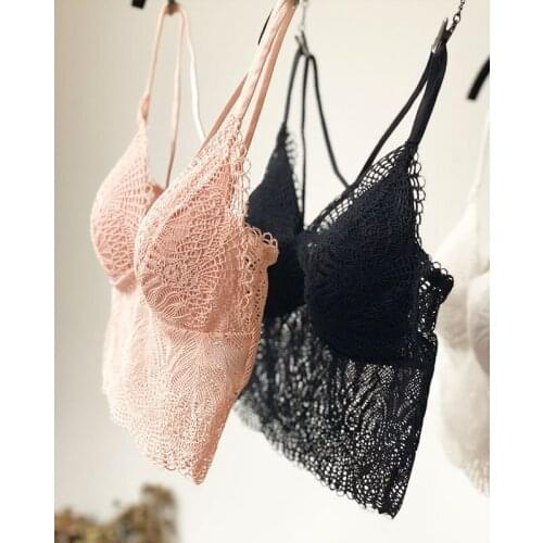 2020 bralette crop top wirefree thin triange cup camisoles for women breathable top sostenes de mujer padded lingerie plus size