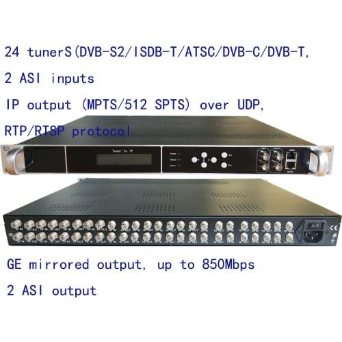 24 DVB-S2 to IP/ASI encoder,DVB-T/C to IP/ASI, ISDB-T to IP/ASI output, atsc to IP/ASI encoder,1080P Multi-Channel encoder