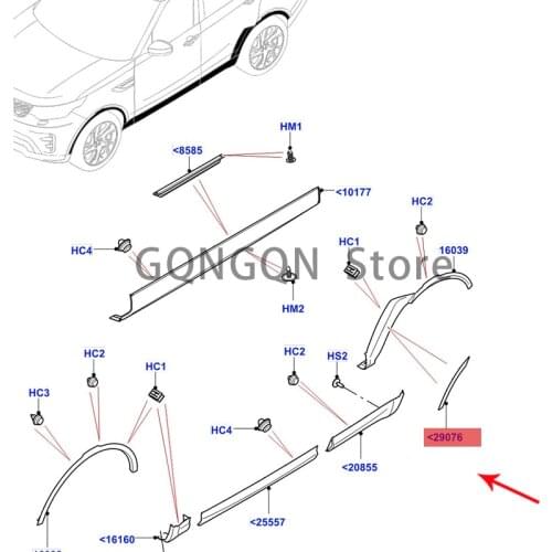 CAR is suitable for discovering the front part of 5 rear wheel eyebrows 2017-2021lan dro ve rdi sco ver y4 trim, leaf panel trim