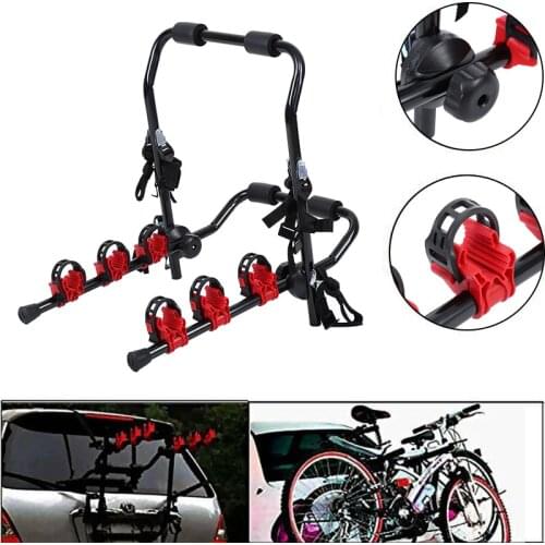 Samger Car Rear Bike Rack Carrier For 3 Bikes Safety Ropes Rear Stand Carrier Hatchback Bicycle Tailgate Car Rack