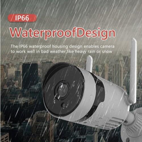 3MP Wireless Security Camera Outdoor Waterproof WiFi Home Surveillance Bullet Camera Night Vision Motion Detection Two-way Audio