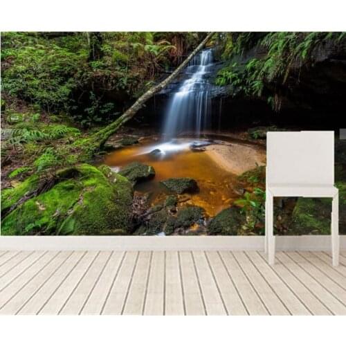 Custom large murals,Waterfalls Stones Moss Nature papel de parede,hotel living room TV background sofa wall bedroom wallpaper