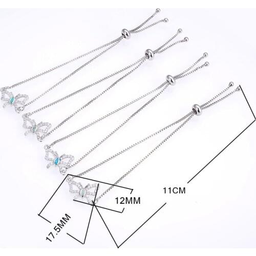 KAMAF Hot copper material Opel butterfly bracelet can be adjusted 11-22cm model KK-DMB102