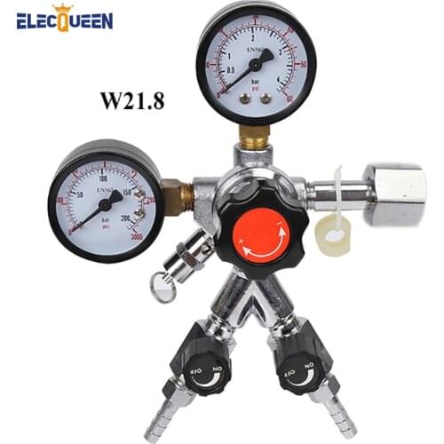 CO2 Dual Gauge Regulator with Y splier and two Checkvalve, Homebrew CO2 Regulator, 0~3000psi, 0~60psi,W21.8
