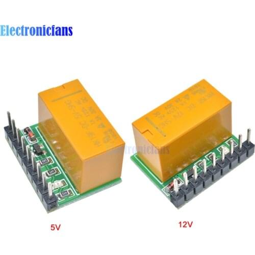 Diymore Mini 1 Channel 5V 12V DC DPDT Relay Board Double Pole Double Throw Switch Module HK19F-DC PCB for Arduino Raspberry Pi