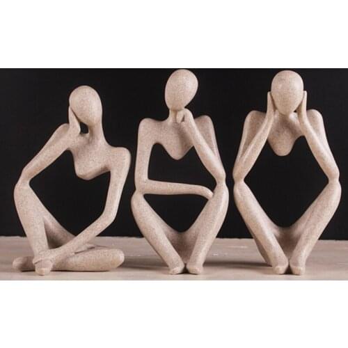 European simple creative thinker model study the living room decoration Home Furnishing office decoration