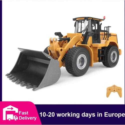HUINA 1:16 RC Truck Bulldozer Wheel Shovel Loader Tractor Model Engineering Car 9 Channel Radio Controlled Cars Toys for Boys