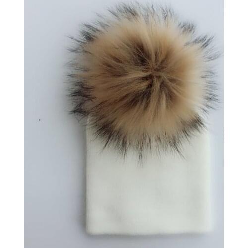 Children infant toddler baby knitting winter hat cap girl boy kids mink faux fur pompom children beanies casual skullies for kid