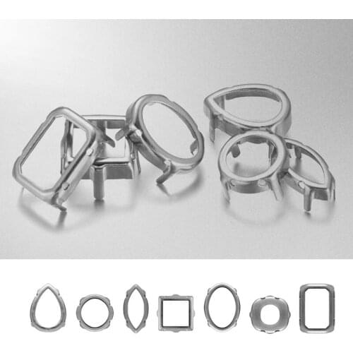 XiChuan Top Various Shapes 20Pcs Copper Claws Teardrop Claw Apply To Sew On Rhinestones Sewing Silver Claw For Crystal Jewelry