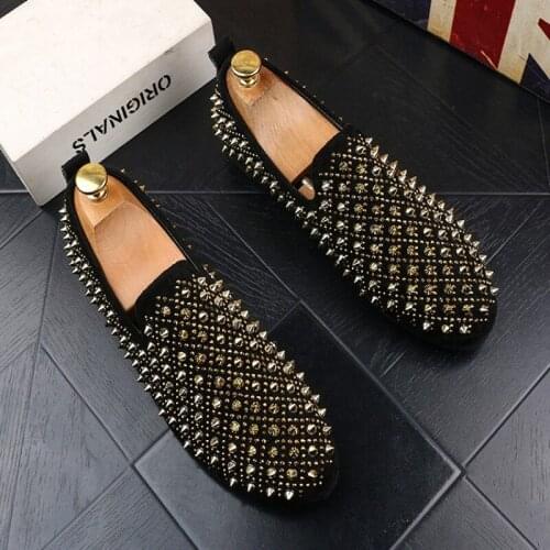 Fashionable tide male new style bean bean lazy person recreational leather shoes net tamarisk nail shoes b60
