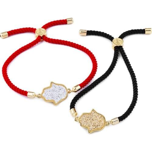 Fashion Red Rope Drawn Lady Crystal Bracelet