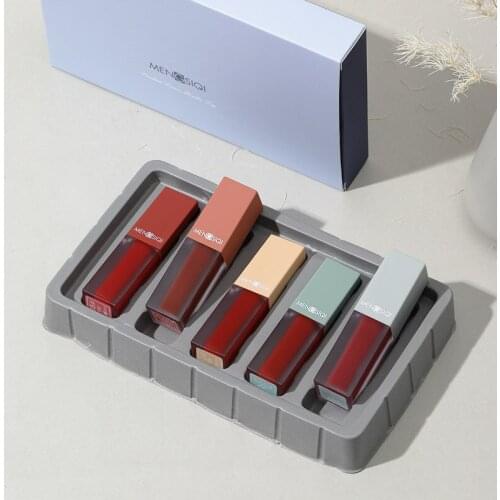 Five Lip Glaze Set Female Lip Glaze Lip Gloss Waterproof Moisturizing Liquid Lipstick Long Lasting Lip Stick Women Cosmetics