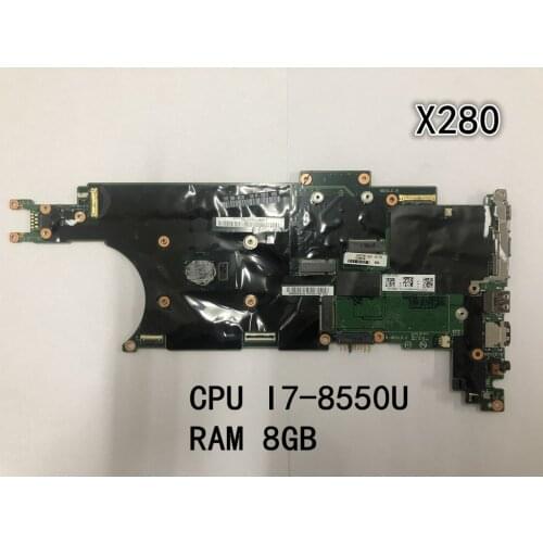 Original Laptop Lenovo ThinkPad X280 Motherboard I7-8550U 8G FRU 01LX675 02HL320