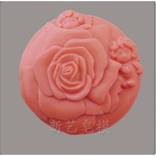 Great-Mold Round Soap molds Flower Bady Silicone Mold Chocolate Resin Craft Mold