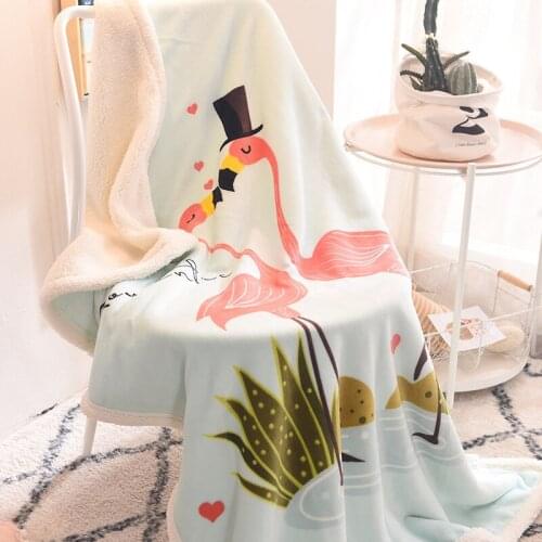 Supper Soft Warm Coral Fleece Baby Boy Girl Cartoon Patterned Throw Blanket Sheet on Crib Sofa Birthday Gift Adult Large Blanket