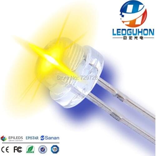 Sell yellow 4.8/5mm straw hat lamp led diodes with short legs