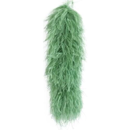 Fluffy Natural Ostrich Feathers Boa For Crafts Vanilla Green Pink Ribbon Shawl Dress Carnival Decoration Plumes Wholesale 50Cm