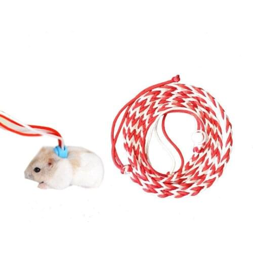 Harness Lead Collar for Rat Mouse Hamster Pet Cage Leash 1.4m 2.0m Adjustable Pet Hamster Leash Harness Rope