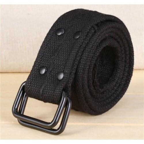 Unisex webbing belt women fashion canvas belt with black rivets Men 's personalized webbing belt