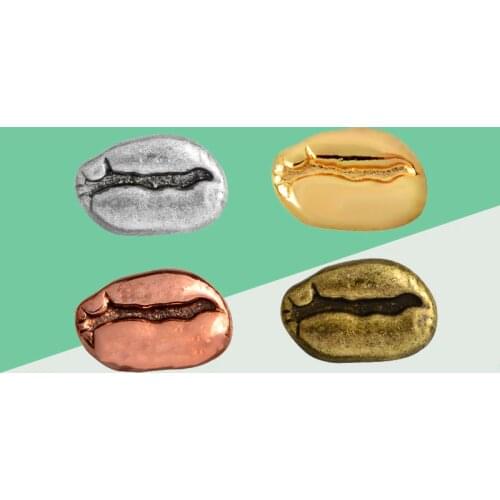 4 color Red Cooper ancient Golden Silver Pattern Coffee Beans Enamel Pins Bag Backpack Jeans Jackets Jewelry for Unisex