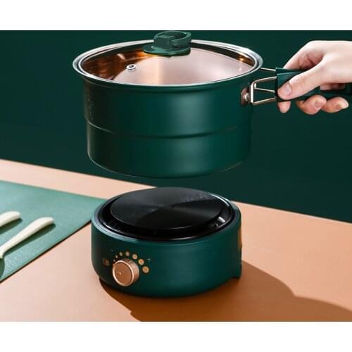 ZK30 Electric Cooking Pot Foldable Hotpot Portable Multi-cooker Split Type Rice Cooker Electric Frying Pan For Home Travel 1.6L