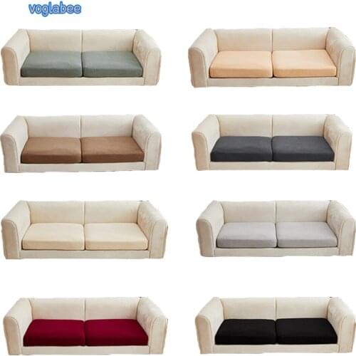 Thick Stretch Solid Sofa Cushion Cover Velvet Elastic Dustproof Seat Slipcover Universal All-inclusive Protector For Living Room
