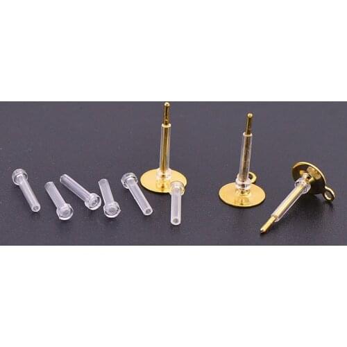 20 PCS 8*2mm Auricular Needle Tube Back Plugs Sleeve Tube Protection Stud Earrings Safety Pad Protector DIY Jewelry Findings