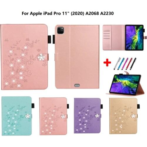 Smart PU Leather Glitter Cover For iPad Pro 11 2020 Case Coque Wallet Slot Stand Tablet Cover For iPad 11 Pro 2020 Cover Stylus