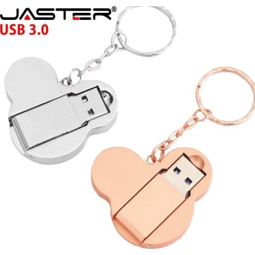JASTER USB Flash Drive USB3.0 fashion lovely mickey metal pen drive 4GB 8GB 16GB 32GB memory u disk mini gift pendrive hot sale