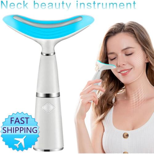 Neck Line Lifting Beauty Device Face Slim Massager LED Photon Therapy 45 Sonic Vibration Skin Tighten Anti-Wrinkle Double Chin