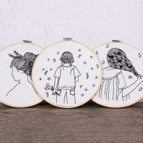 DIY Embroidery Girls Handwork Needlework For Beginner Cross Stitch Kit Ribbon Painting Embroidery No Hoop Home Decoration
